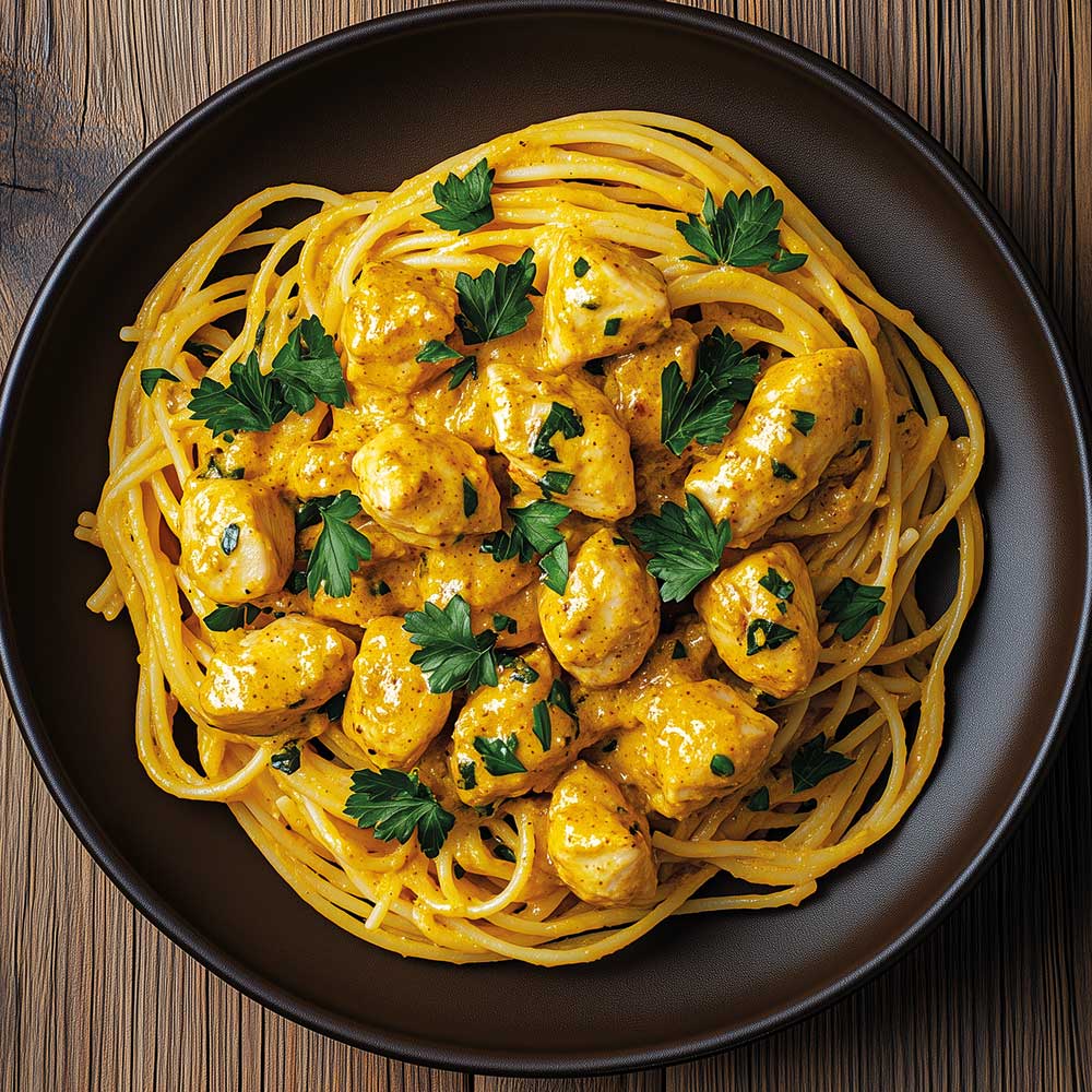 Safrangeschnetzeltes mit Pasta - carneo